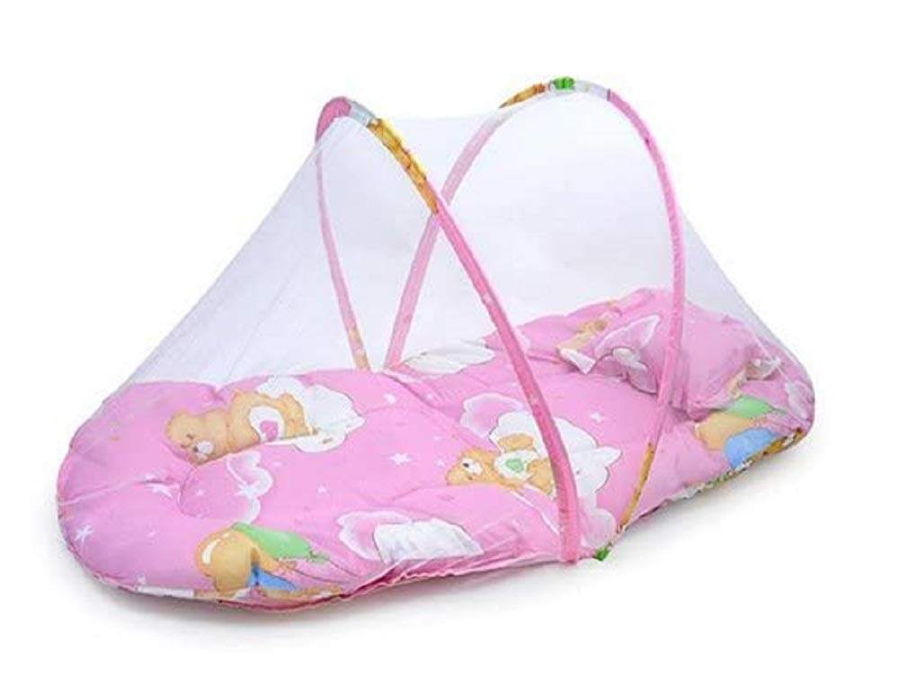 Килимок для немовляти з москітною сіткою, подушкою, у сумці 55*5,5*43см