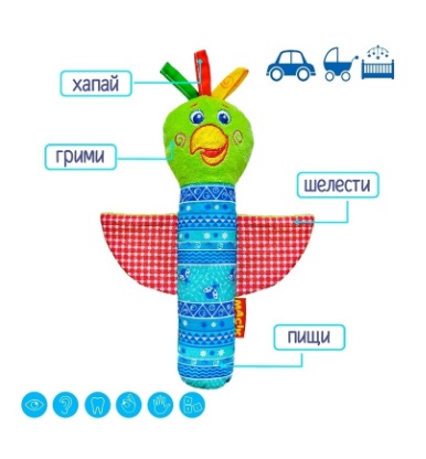 Игрушка-палочка, "Зоо Попугай Шалун", в пак. 23*15см, ТМ Масик, Украина