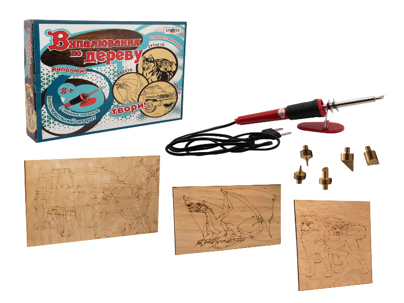 Випалювання по дереву, (рос.,укр.) у кор. 33*27,5*5,5см, ТМ Стратег, Україна (5шт)