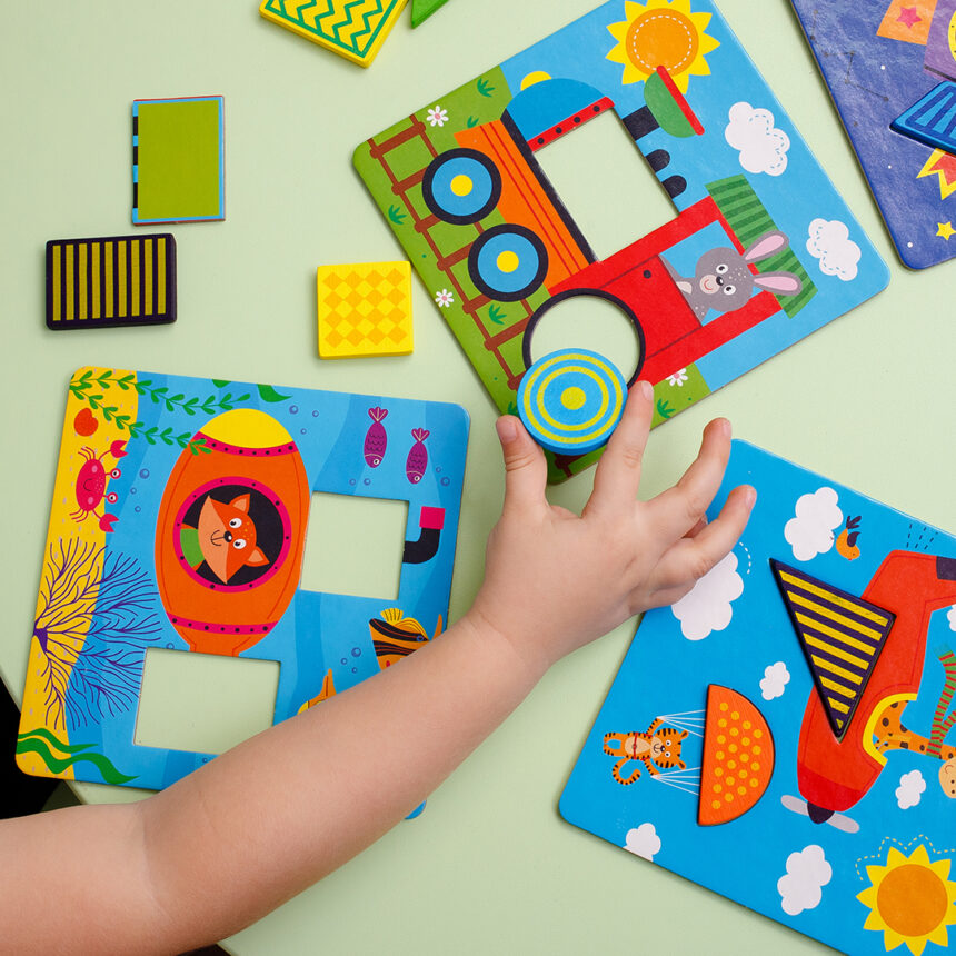 Дерев'яна гра "Мозаїка. Транспорт", у кор. 21*21*6см, ТМ Vladi Toys, Україна