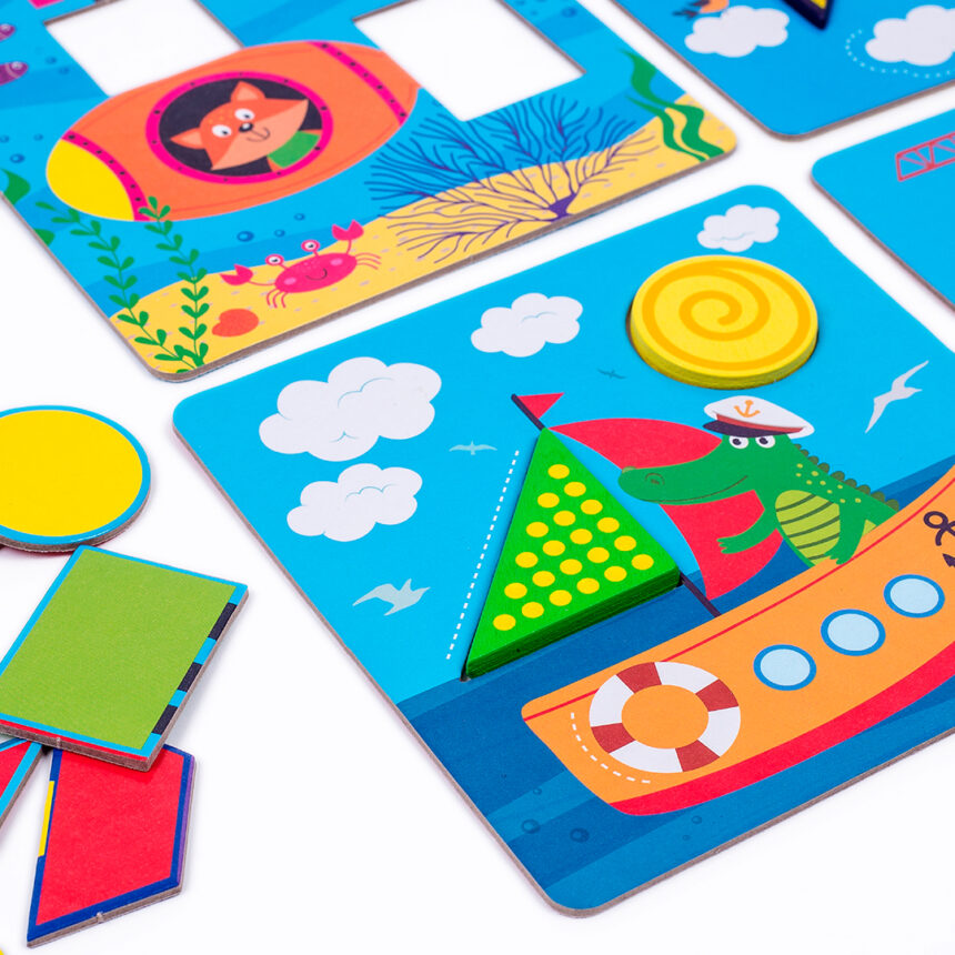 Дерев'яна гра "Мозаїка. Транспорт", у кор. 21*21*6см, ТМ Vladi Toys, Україна