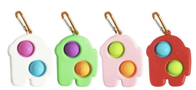 Антистресс игрушка брелок POP IT Dimple toys Амонг Ас на планш. 13*9см