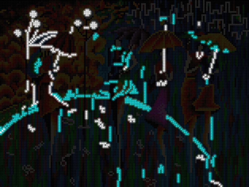 Алмазная мозаика неоновая "Яркие зонтики" 30*40см, без подрамника, в кор. 42*6,5*4см, ТМ Dreamtoys