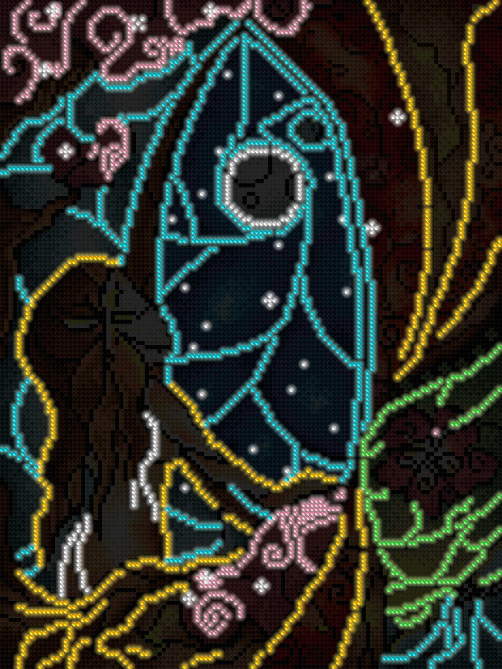 Алмазна мозаїка неонова "Первісна природа", 30*40см, без підрамника, в кор. 42*6,5*4см, ТМ Dreamtoys