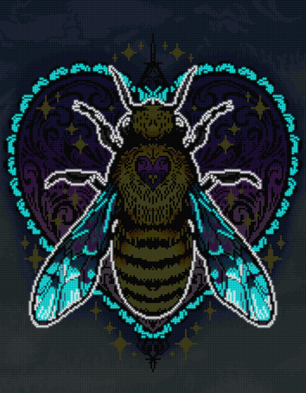 Алмазна мозаїка неонова "Золота бджола", 30*40см, без підрамника, в кор. 42*6,5*4см, ТМ Dreamtoys