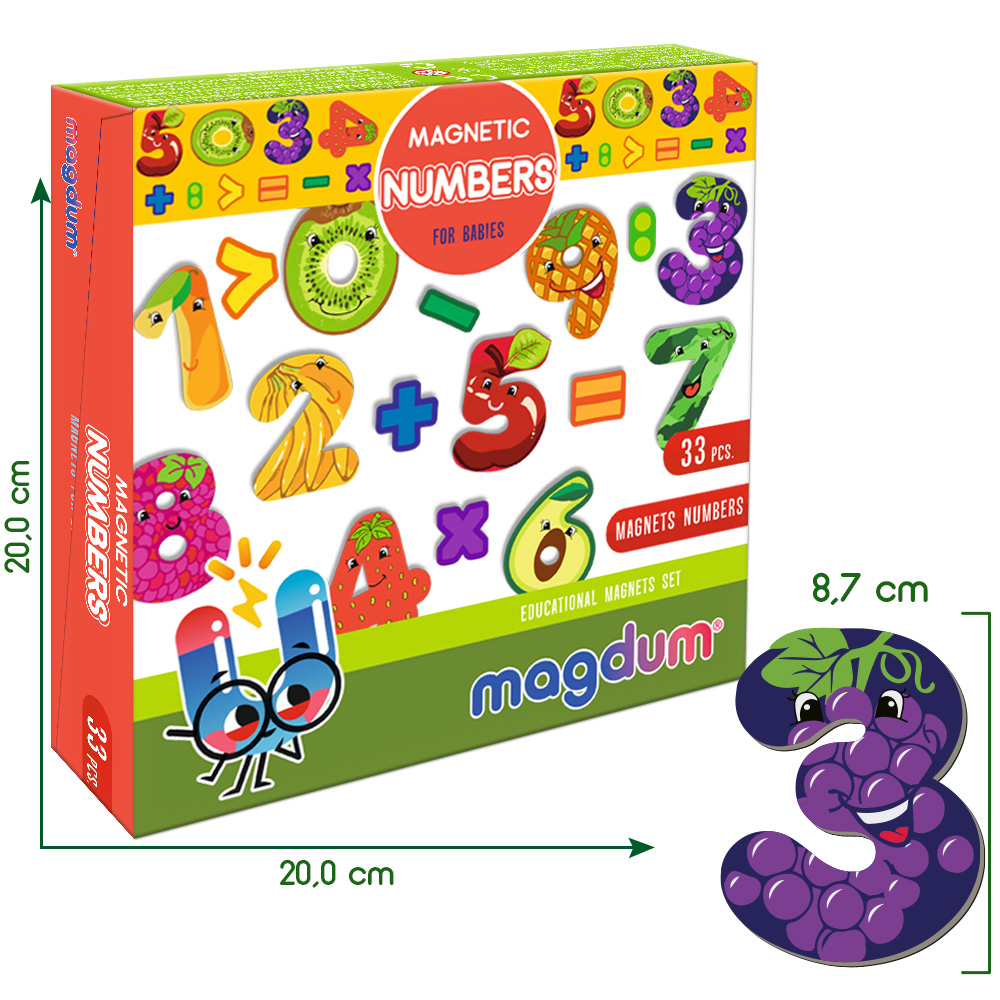 Набор магнитов "Numbers", в кор. 20*20*4см, Украина, Magdum