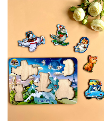 Вкладыш маленький: Котики - 4 (с космонавтом), 23*15,5см, ТМ UBumblebees, Украина