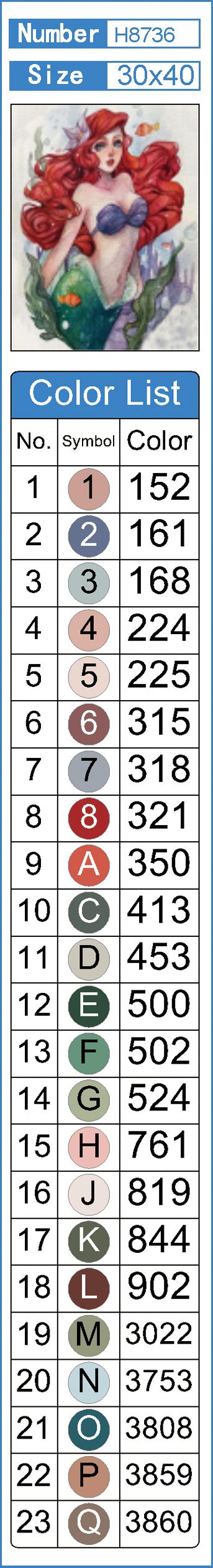 Алмазная мозаика "Русалочка" 30*40см, на подрамнике, в кор. 41*31*3см, ТМ Dreamtoys