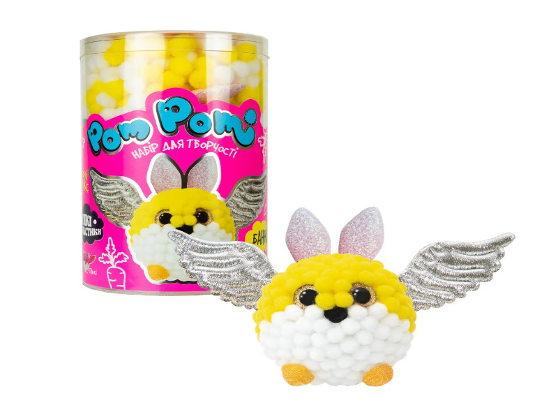 Набор для творчества (укр) "Pom pom Банні" 16*10см, ТМ Стратег, Украина