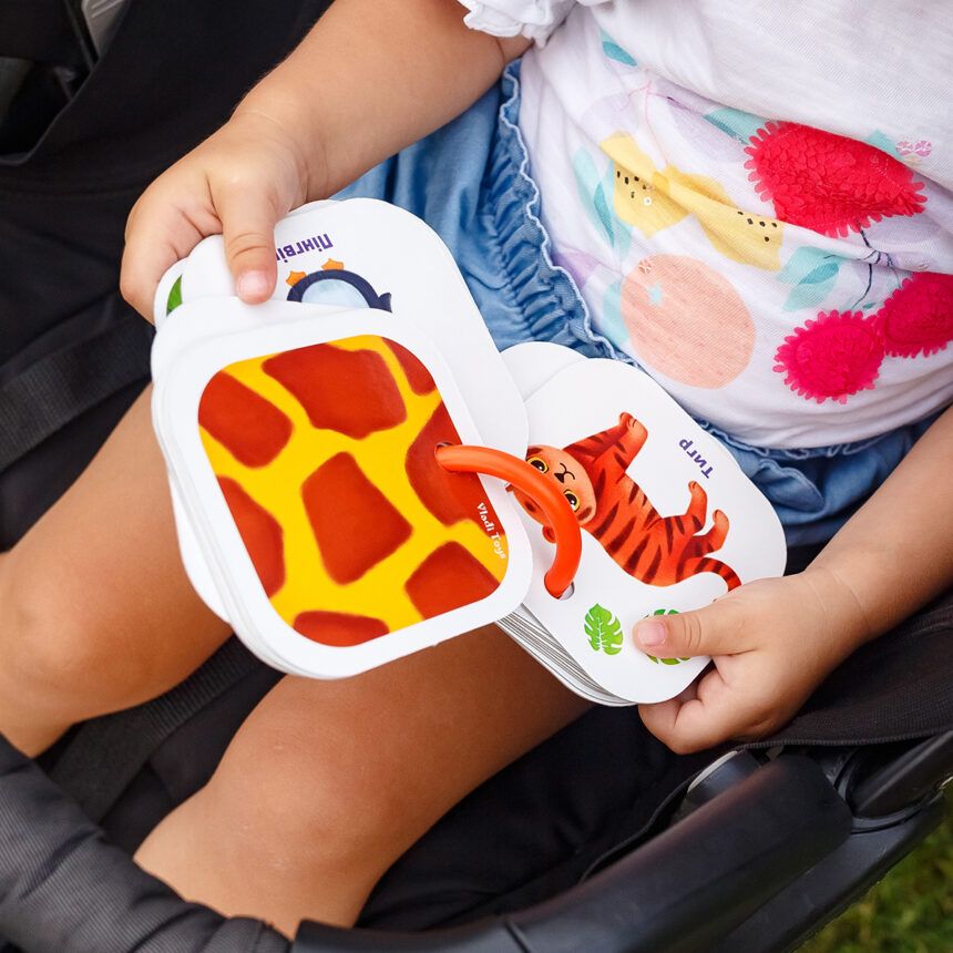 Картки на кільці "Кольори. Тварини" (укр), пак. 10*10см, Україна, ТМ Владі Тойс (12)