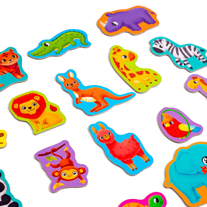 Набір магнітів "Зоо" укр., в кор. 18*16*4см, ТМ Vladi Toys, Україна (12шт)