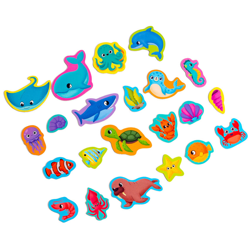 Набор магнитов "Морські мешканці" (укр), в кор. 18*16*4см, ТМ Vladi Toys, Украина (12шт)