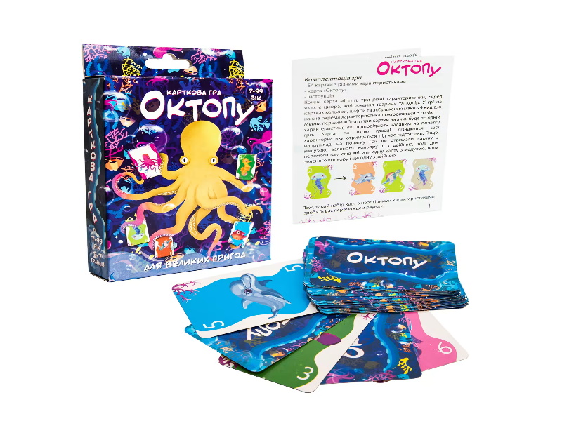 Гра настільна "Октопу", українська, у кор. 9,1*11,5*2,3см, Україна, ТМ Стратег