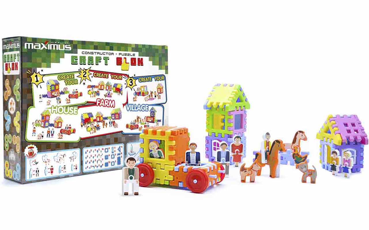 Конструктор Craft Blok 101 эл. с НАКЛЕЙКАМИ, в кор. 40*30*9см, ТМ MAXIMUS, Украина