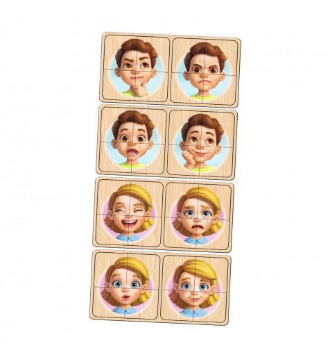 Пазл-сортер "Емоці", планш. 18*12*5см, ТМ UBumblebees, Україна