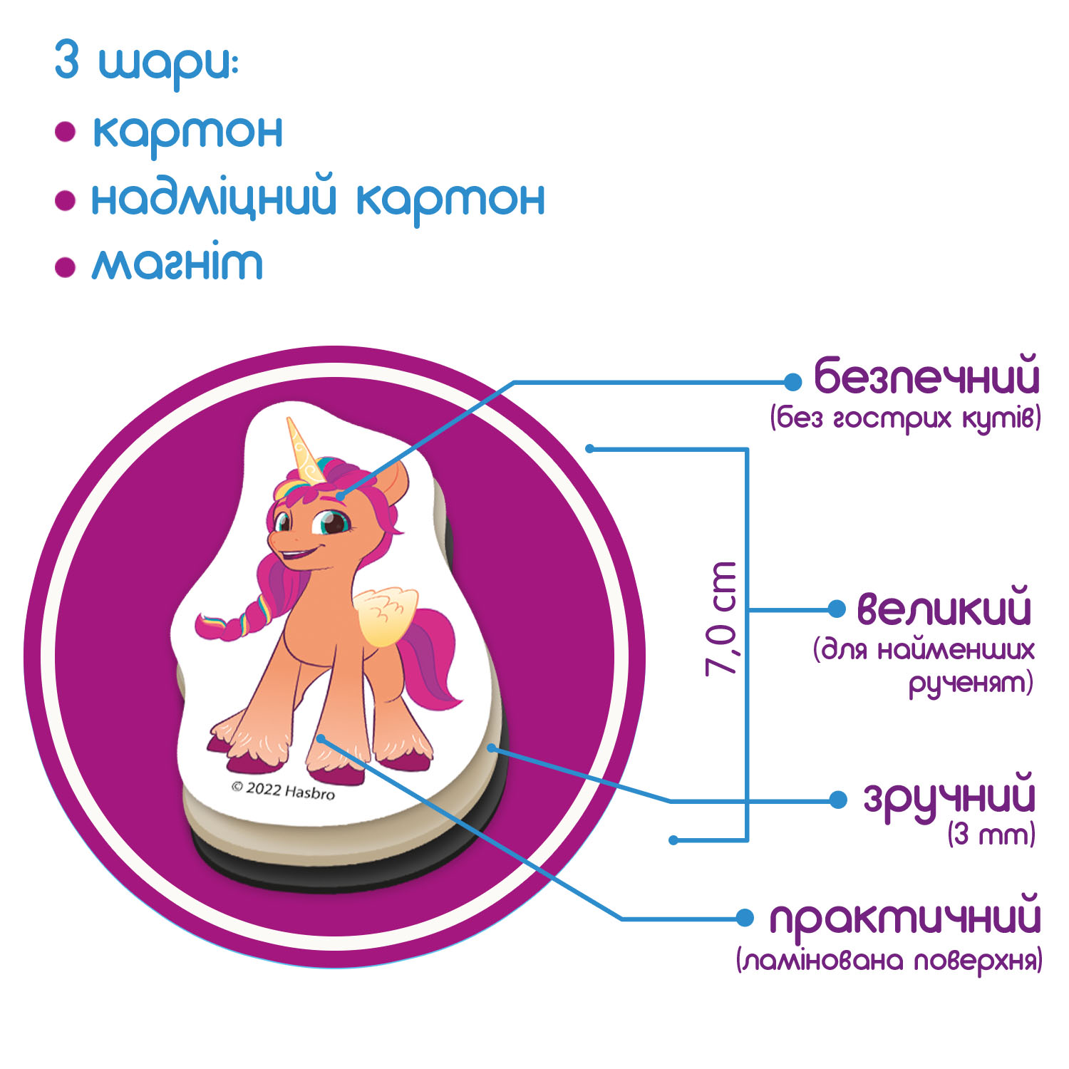 Набор магнитов "My Little Pony. Друзі", в кор. 18*13*3см, Украина, Magdum