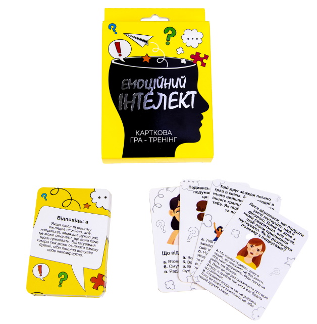 Карткова гра "Емоційний інтелект розважальна тренінг", укр., кор. 14*8*2см, ТМ Стратег, Україна