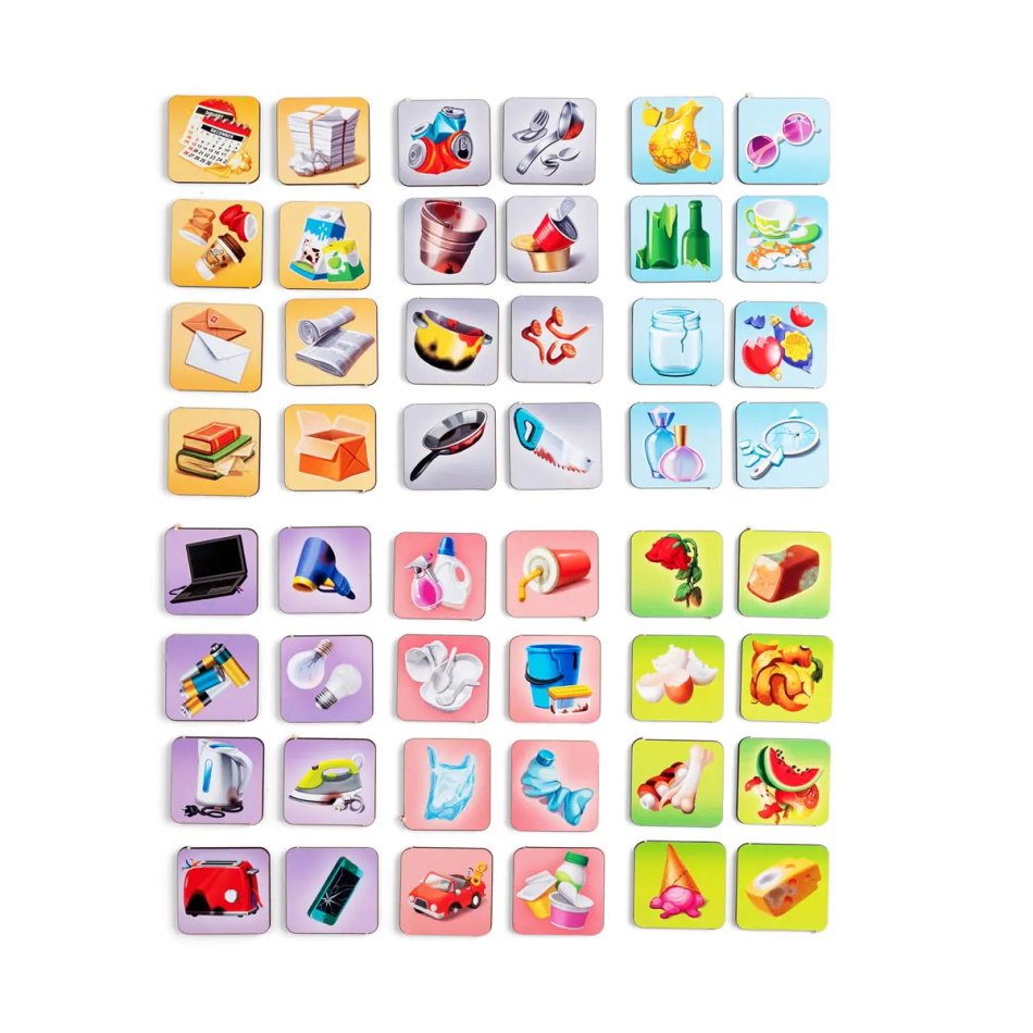 Дерев'яний сортер комодик "Сортировка мусора: мусоровоз", планш. 39*9*10см, ТМ UBumblebees, Україна