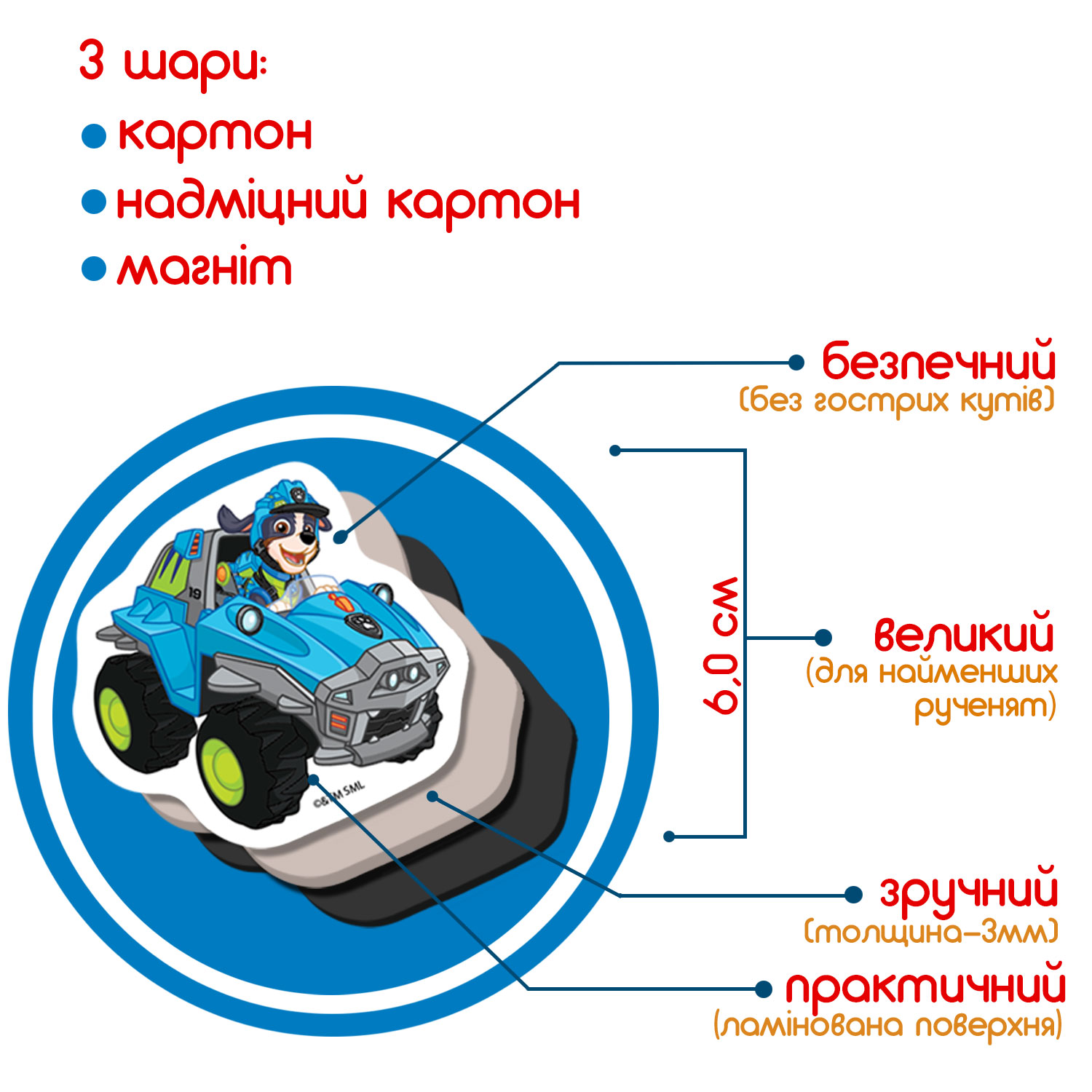 Набір магнітів Щенячий патруль "Диномісія", у кор. 18,5*13*4см, Україна, Magdum