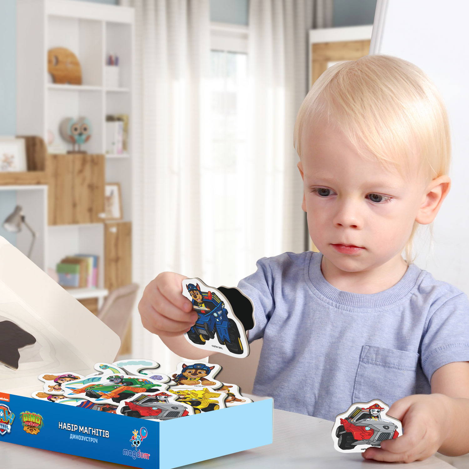 Набір магнітів Щенячий патруль "Диномісія", у кор. 18,5*13*4см, Україна, Magdum