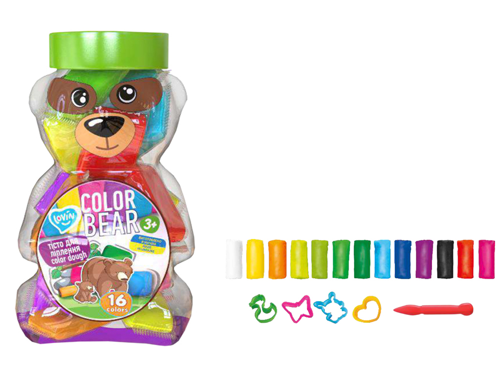 Набор для лепки с тестом Color Bear ТМ Lovin (12шт)