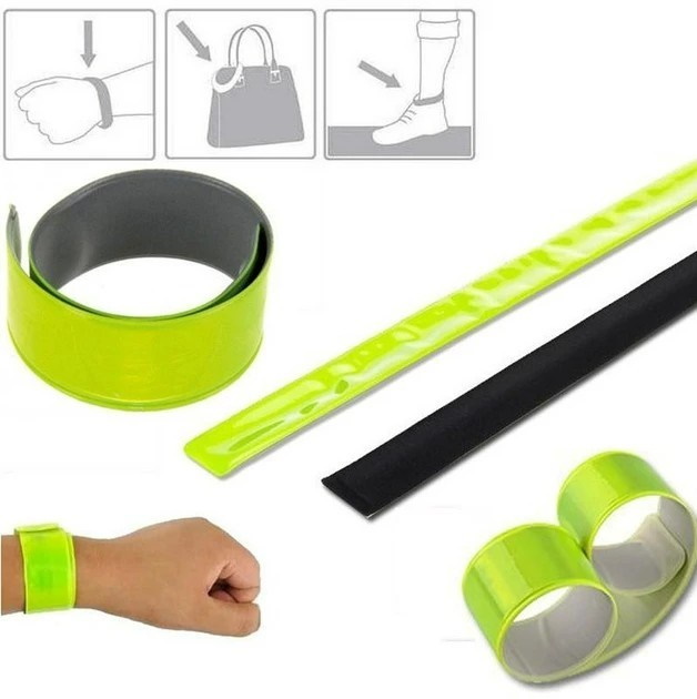 Браслет неоновый дорожный, светоотражающий, 40см, повязка на руку неоновая