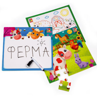 Игра настольная "Набор 4в1. Ферма" (укр), пак. 24*22см, ТМ Vladi Toys, Украина