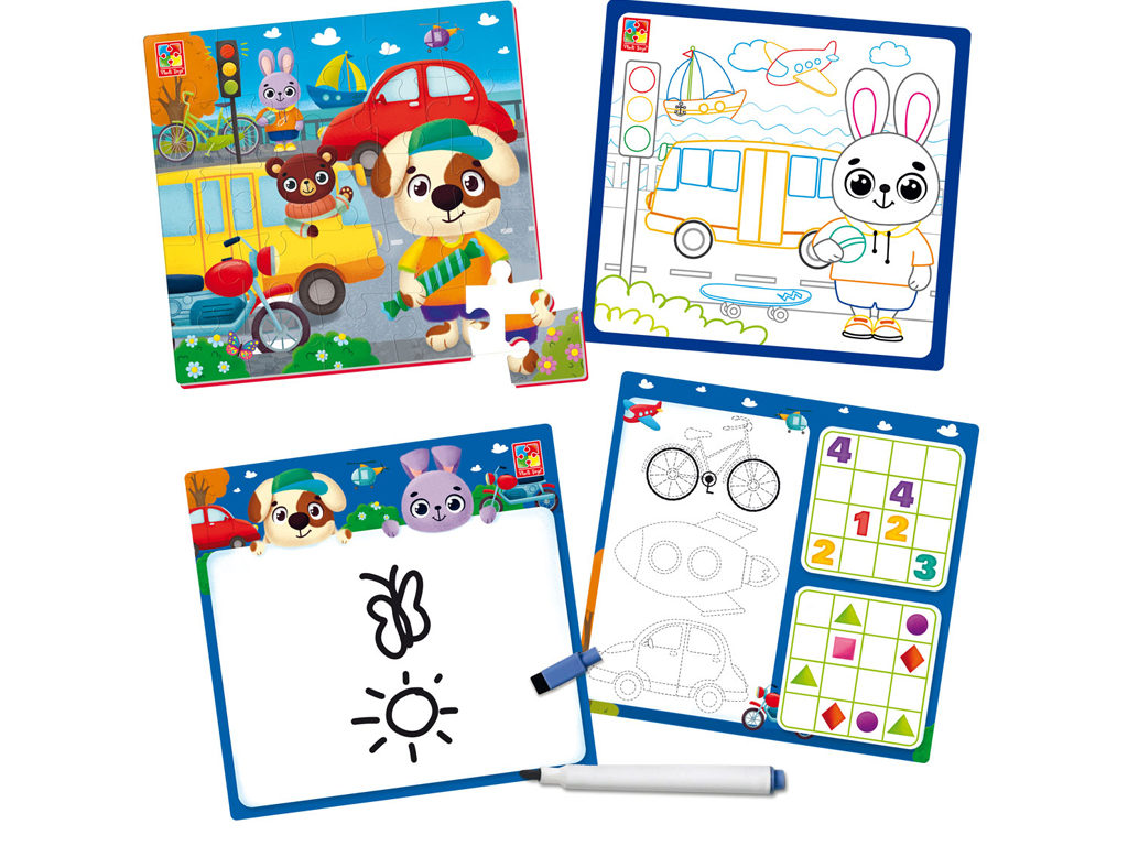 Игра настольная "Набор 4в1. Транспорт" (укр), ТМ Vladi Toys, Украина