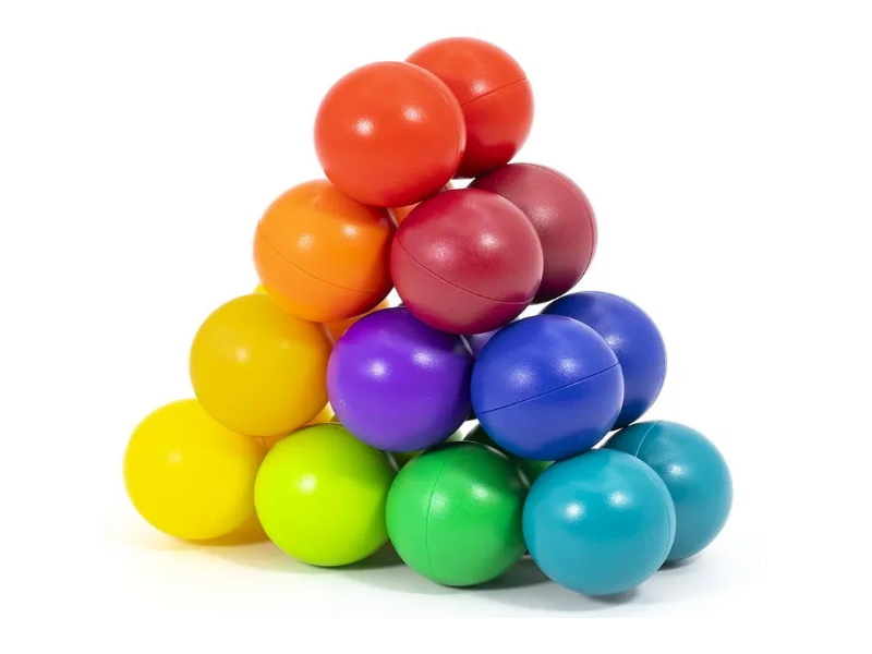 Розвиваючі райдужні кульки, ЦІНА ЗА 1ШТ, в пак. 16*12см (288шт)