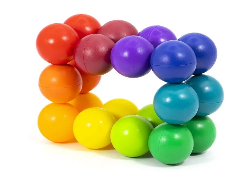 Розвиваючі райдужні кульки, ЦІНА ЗА 1ШТ, в пак. 16*12см (288шт)