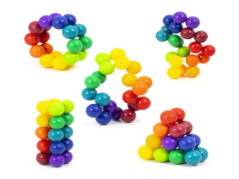 Розвиваючі райдужні кульки, ЦІНА ЗА 1ШТ, в пак. 16*12см (288шт)