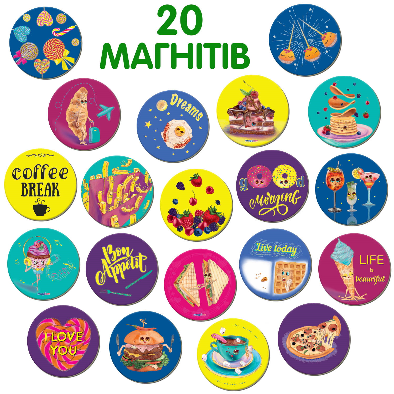 Набір магнітів Magnetic set "Happy moments", у кор. 17*12*4см, ТМ Magdum, Україна