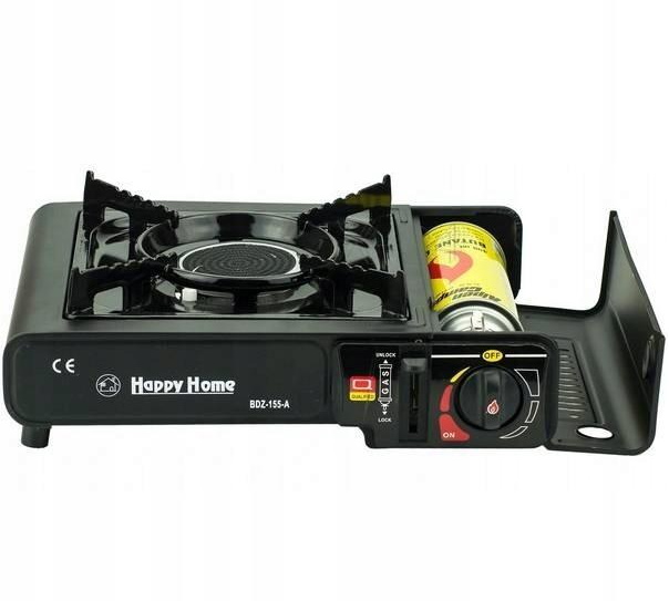 Портативная газовая плита (туристическая) с адаптером в кейсе Happy Home керамика 40*34*14см