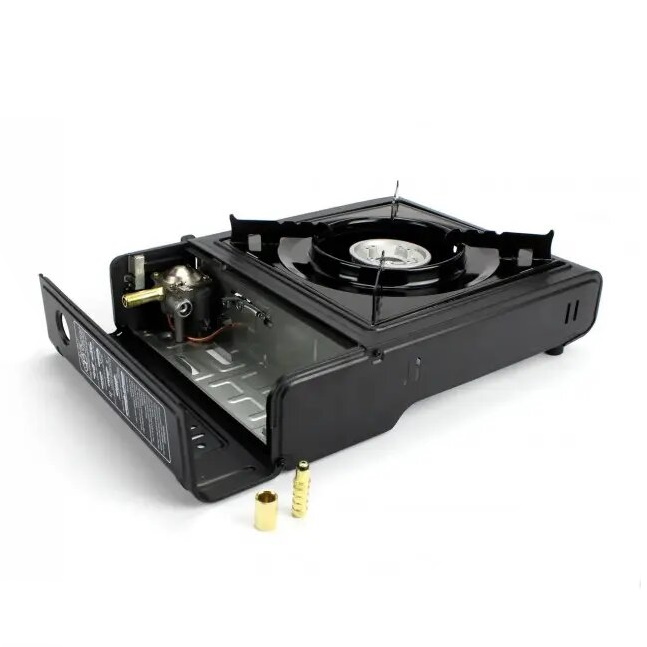 Портативная газовая плита (туристическая) с адаптером в кейсе Happy Home керамика 40*34*14см