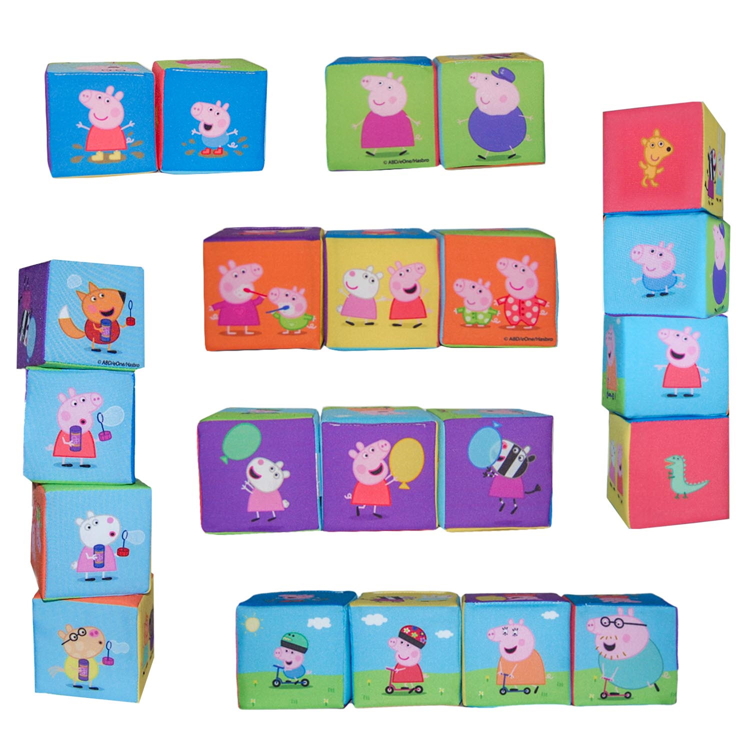 Набор мягких кубиков "Свинка Пеппа" 4шт, пак. 16*16*8см, ТМ Масик, Украина