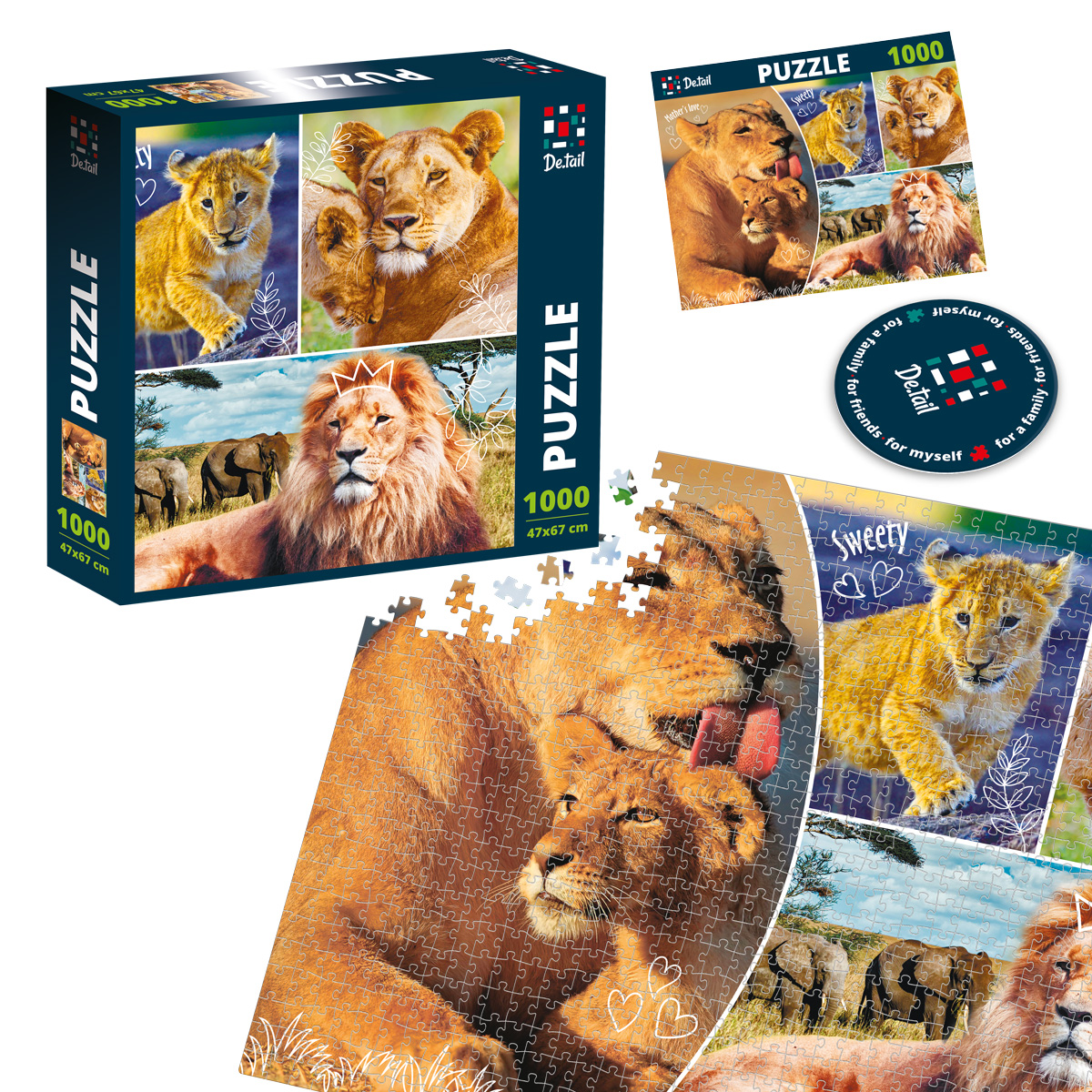 Пазлы "Lion family", ТМ Vladi Toys, Украина