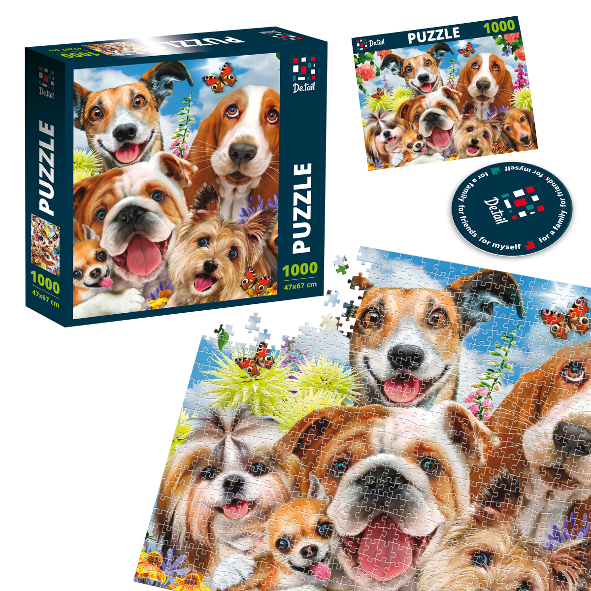 Пазлы "Pooch Selfie", 1000 эл., в кор. 30*29*6см, ТМ Vladi Toys, Украина