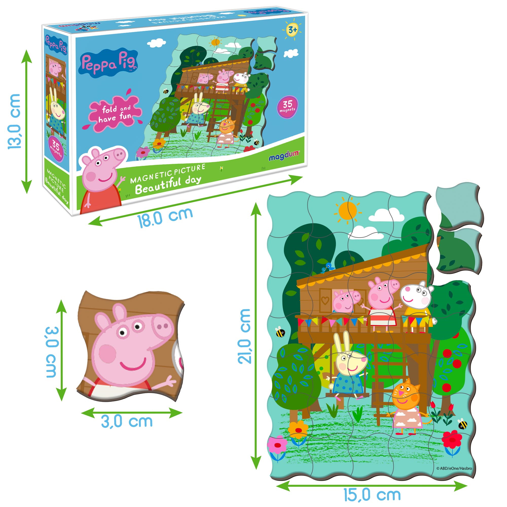 Набір магнітів Магнітна картина "Свинка Пеппа "Чудовий день"", у кор. 18*13*3см, Україна, Magdum