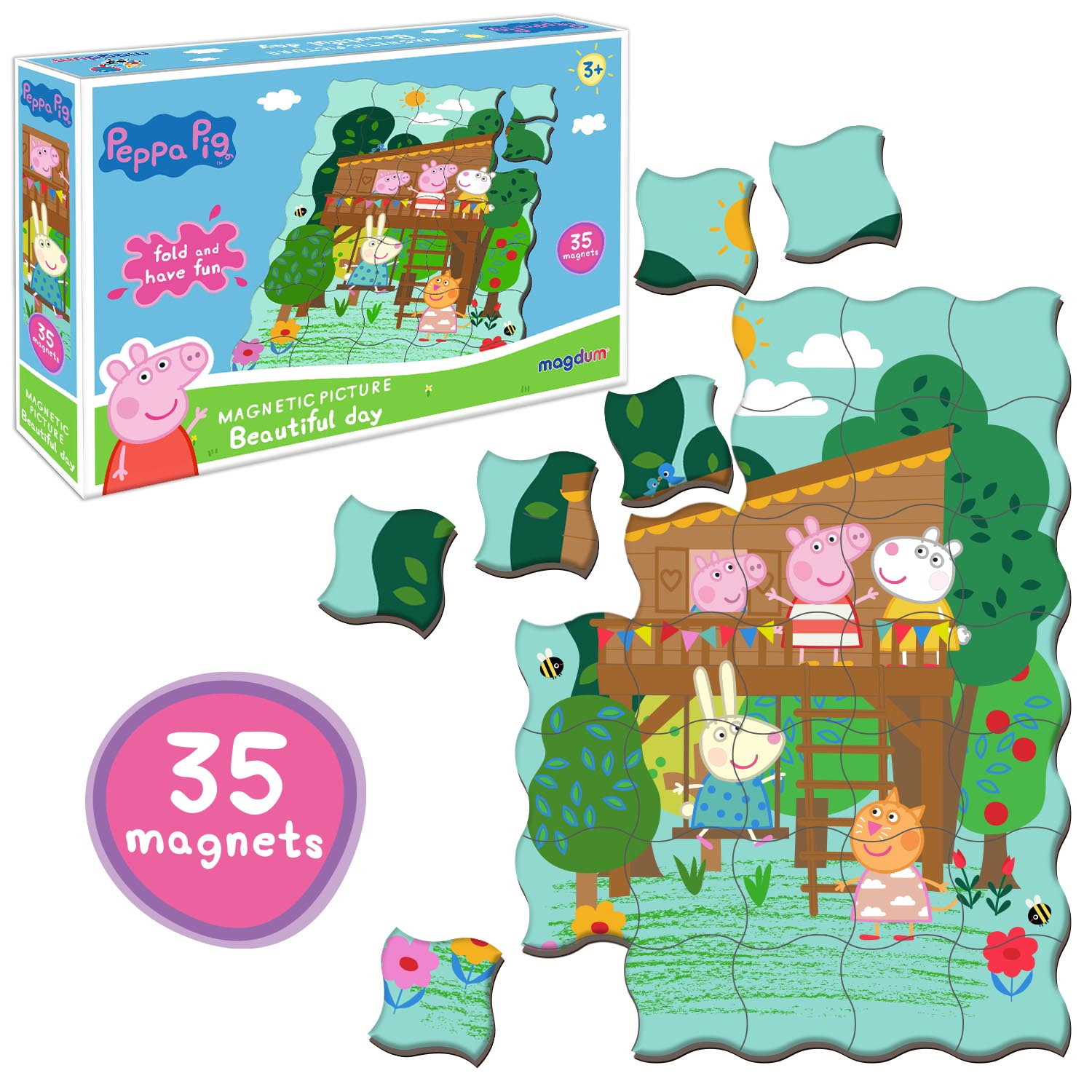 Набір магнітів Магнітна картина "Свинка Пеппа "Чудовий день"", у кор. 18*13*3см, Україна, Magdum