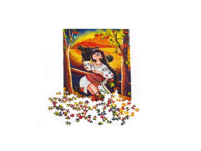 Пазлы Puzzle "Ukrainian girl with the javelin", 500 эл., в кор. 26*26*6см, ТМ Vladi Toys, Украина