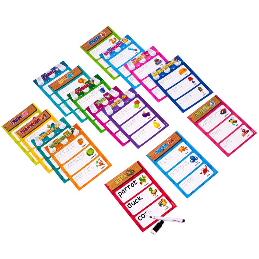 Игра развивающая обучающая с маркером Академия развития "Пиши и вытирай. Первые английские слова" (укр), ТМ Vladi Toys, Украина