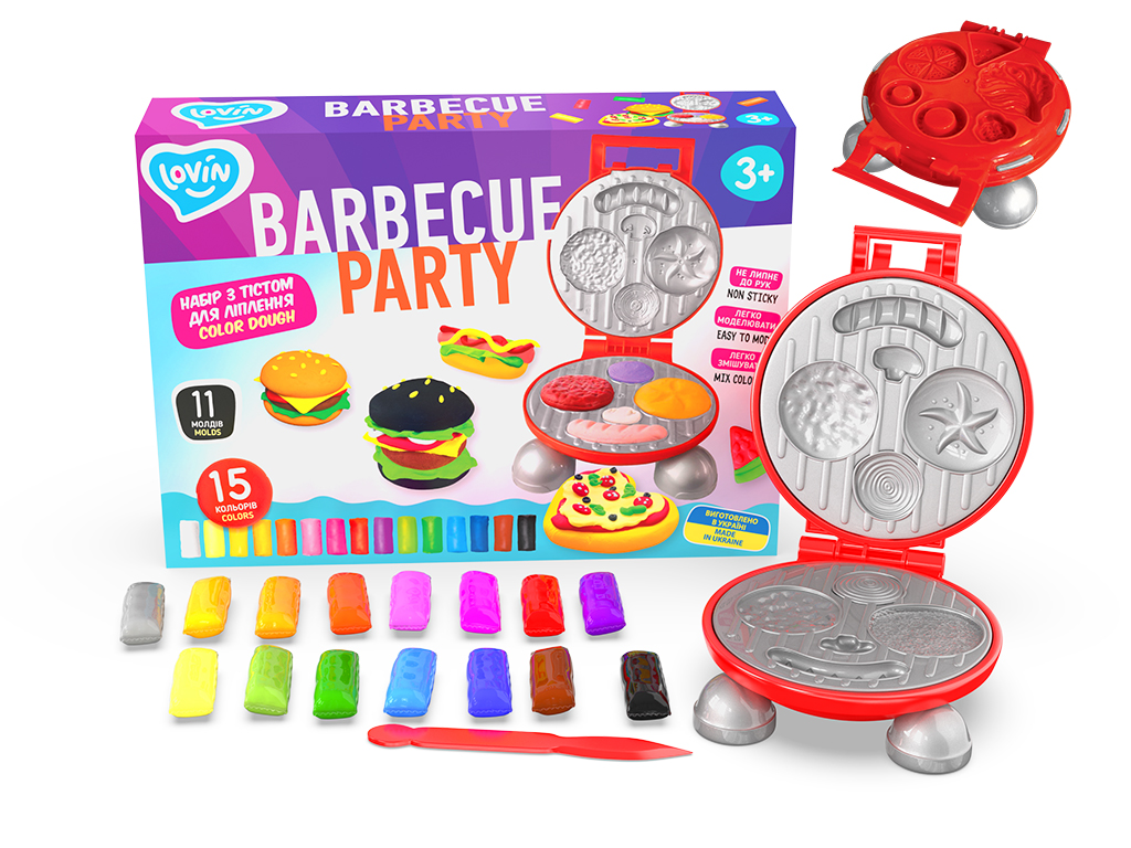 Набор для лепки с тестом Barbecue Party TM Lovin, в кор. 30*22*7см (6шт)