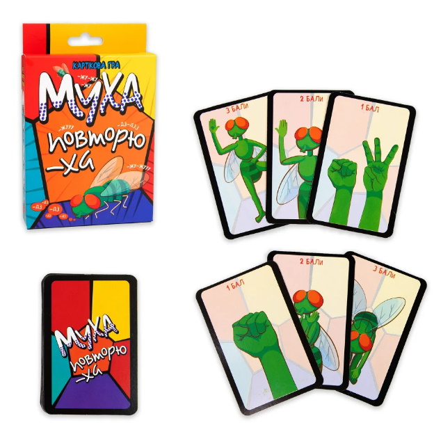 Настольная игра "Муха-повторюха" развлекательная на украинском языке, в кор. 12*9,2*2,2см, ТМ Стратег, Украина