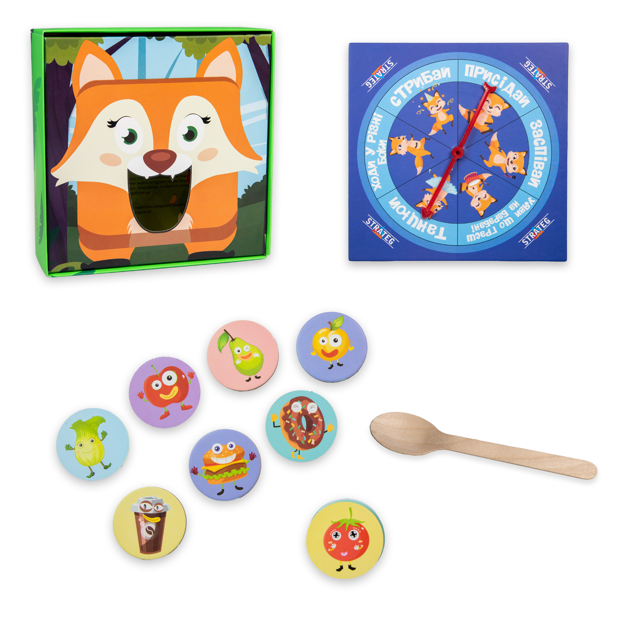Настольная игра "Покорми меня - лисичка" развивающая на украинском языке, ТМ Стратег, Украина