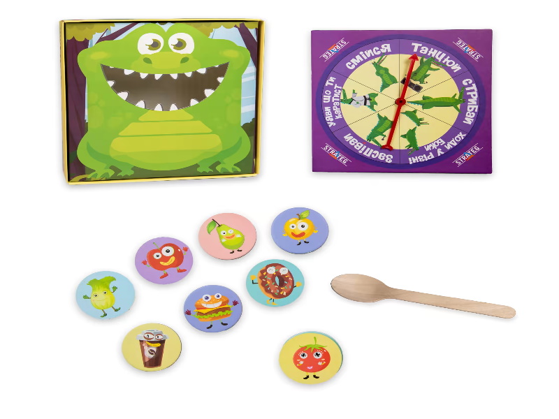 Настольная игра "Погодуй мене- крокодил" развивающий украинский язык, в кор. 20*20*7см, ТМ Стратег, Украина