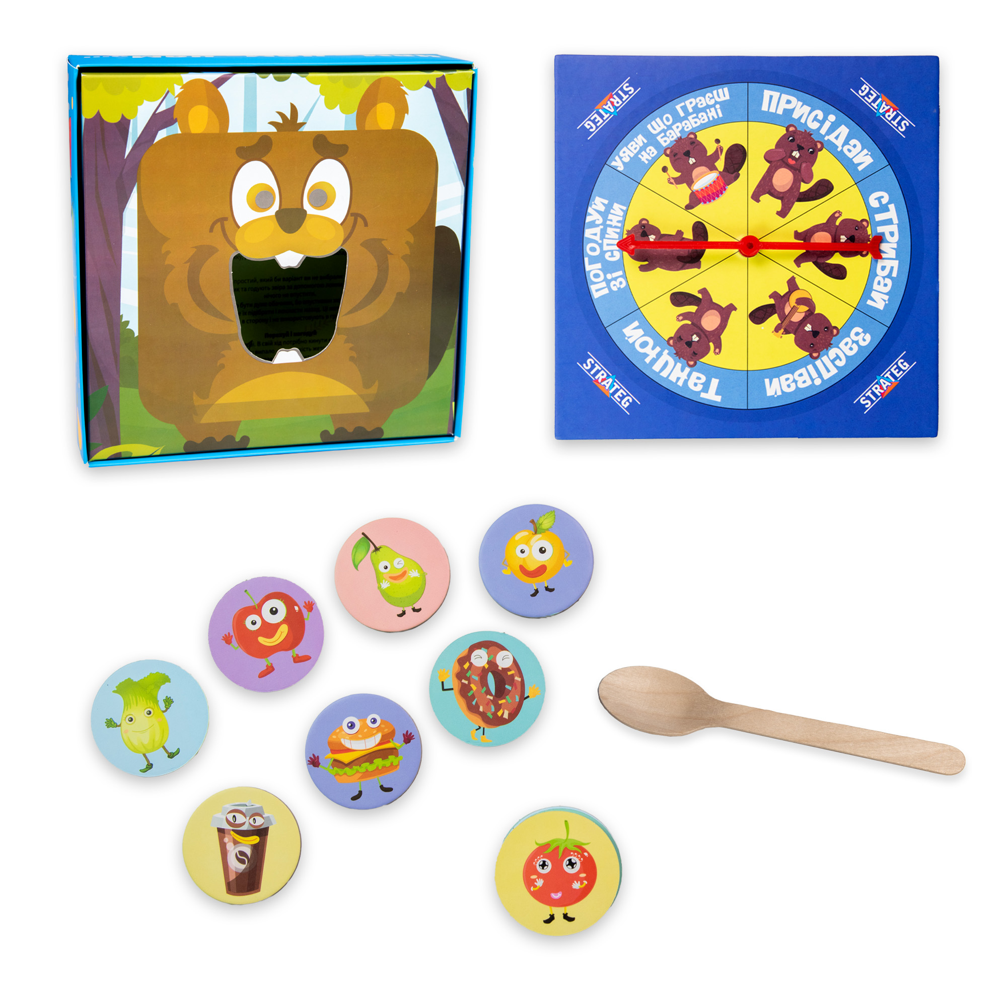 Настольная игра "Покорми меня - Бобер" развивающий украинский язык, ТМ Стратег, Украина