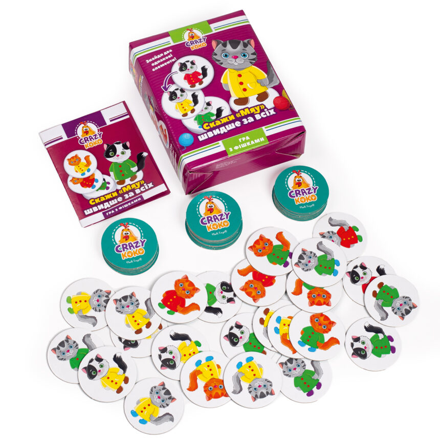 Игра настольная развлекательная Crazy Koko "Скажи "Мяу!" (укр), в кор. 18*14*5см, ТМ Vladi Toys, Украина