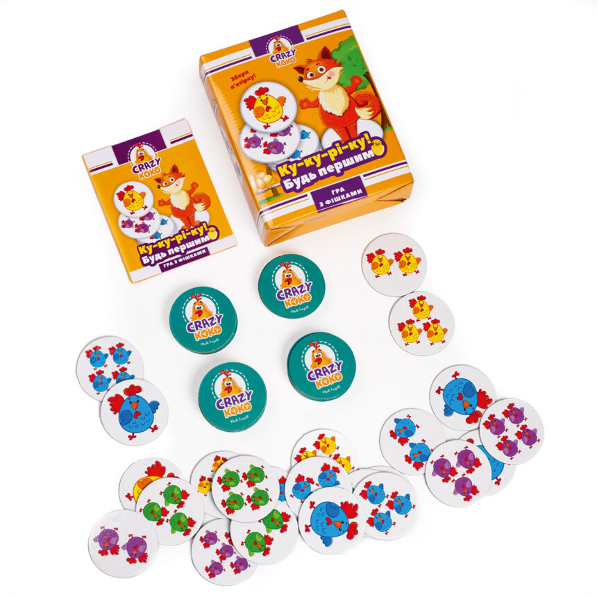 Игра настольная развлекательная Crazy Koko "Скажи "Ку-ку-рі-ку!" (укр), ТМ Vladi Toys, Украина