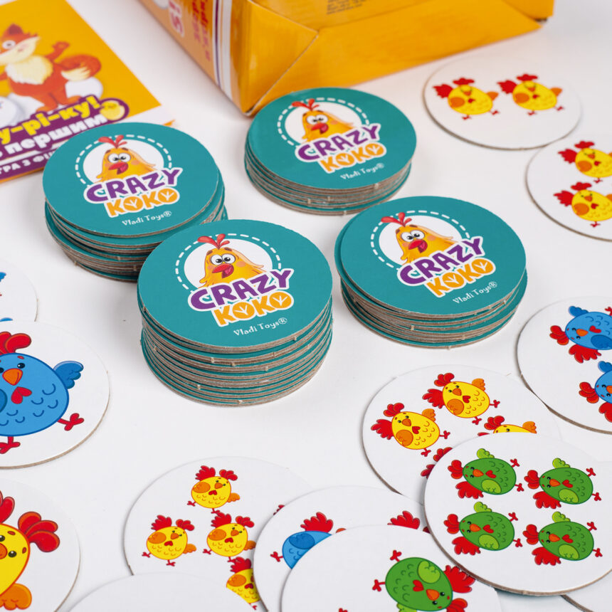 Игра настольная развлекательная Crazy Koko "Скажи "Ку-ку-рі-ку!" (укр), ТМ Vladi Toys, Украина