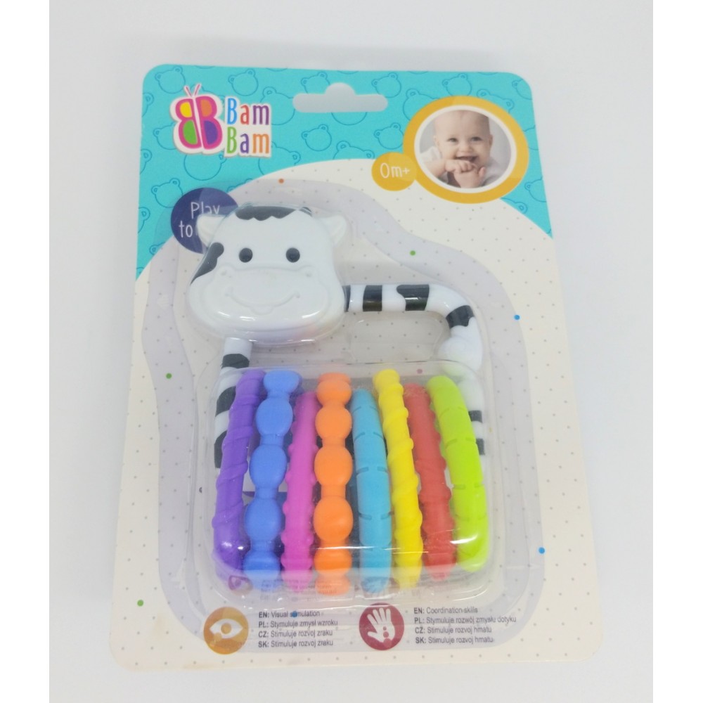 Брязкальце "Корівка з кільцями", планш. 20*15м, ТМ Bam Bam, Польща